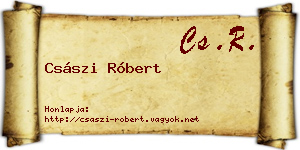 Császi Róbert névjegykártya